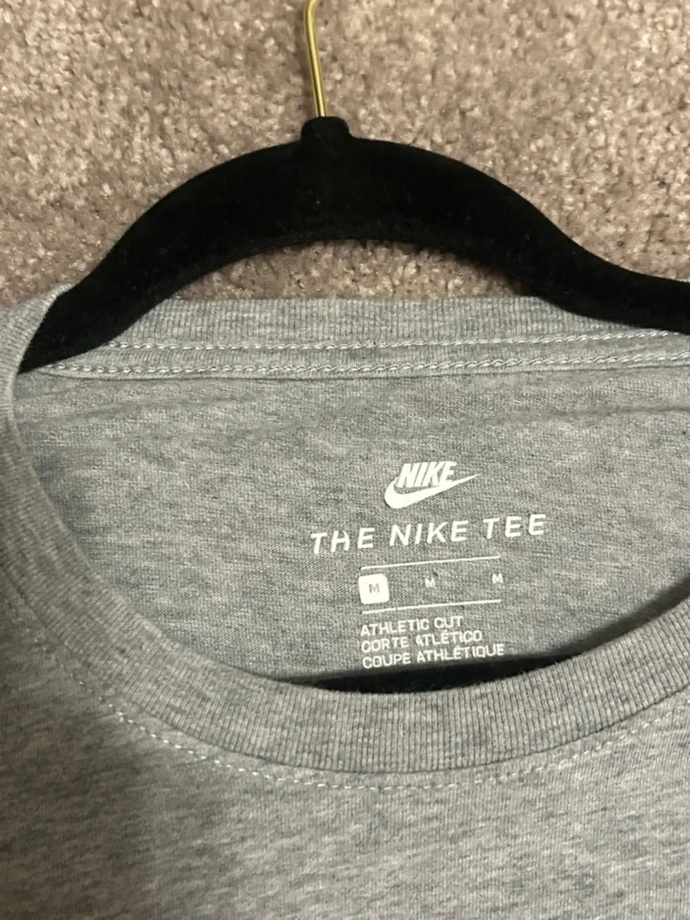 Nike Short Sleeve Crew Tee in Heather Gray with Small Logo